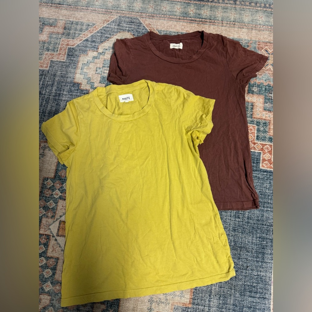MATE the Label Bundle of Plum and Chartreuse Short Sleeve Tees